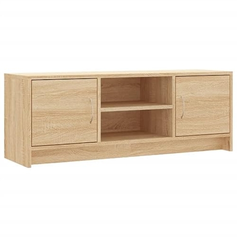 vidaXL TV Schrank, Fernsehschrank mit viel Stauraum, Lowboard für Fernseher Wohnzimmer, Fernsehtisch HiFi Schrank TV Möbel, Sonoma Eiche Holzwerkstoff