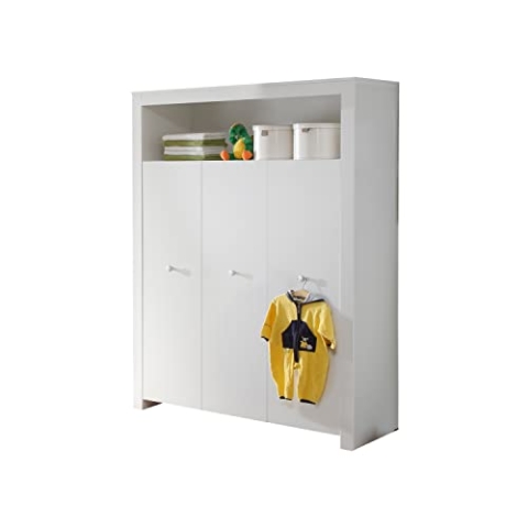 trendteam smart living - Kleiderschrank Schrank - Babyzimmer - Olivia - Aufbaumaß (BxHxT) 130 x 186 x 54 cm - Farbe Weiß - 155361301
