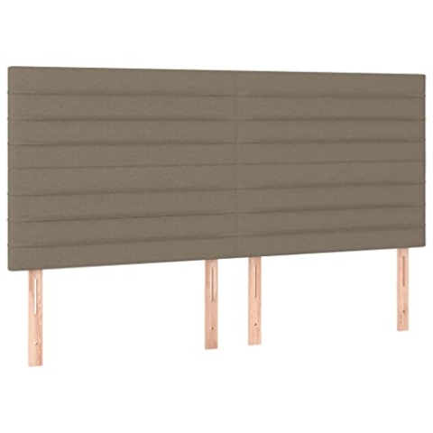 vidaXL Kopfteil 4 STK., Bettkopfteil mit Holzbeinen, Höhenverstellbar Polsterkopfteil für Bett, Betthaupt Bettzubehör Schlafzimmer, Taupe 100x5x78/88cm Stoff