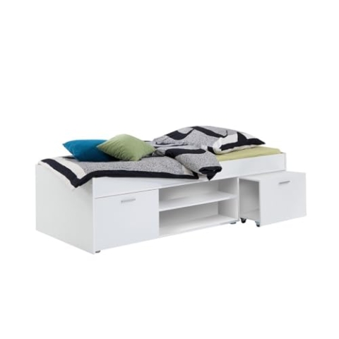 FMD Möbel 810-001 Bett Carlo, 203,5 x 58,5 x 95,5 cm, weiß