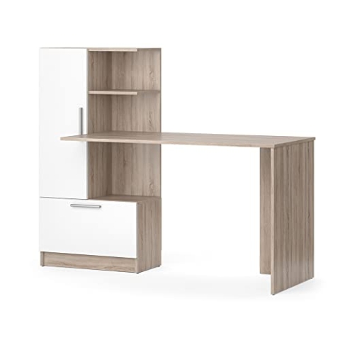 Vicco Schreibtisch Tomy, Arbeitstisch für das Büro, Sonoma/Weiß, 150 x 59 cm