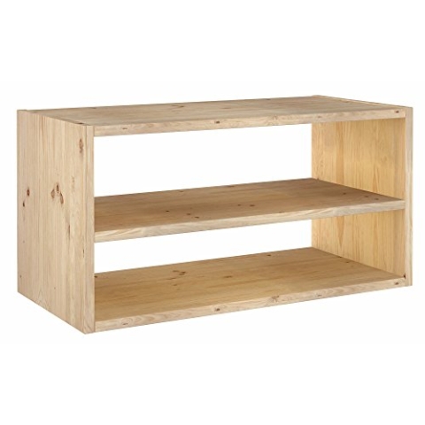 Astigarraga Kit Line Modulares rechteckiges Regal mit dynamischem Einlegeboden, Kiefernholz, 36,2 x 70,8 x 33 cm