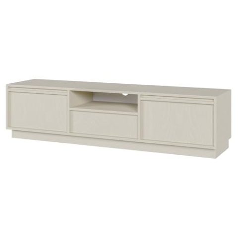 Selsey Evo TV-Lowboard 154x39,4x39 cm, Stilvolles TV-Möbel aus Matt-Holzstruktur, Mit 2 Schränken & Push-to-Open Schublade, Offenes Fach mit Kabeldurchlass, Ideal für Modern & Industriell