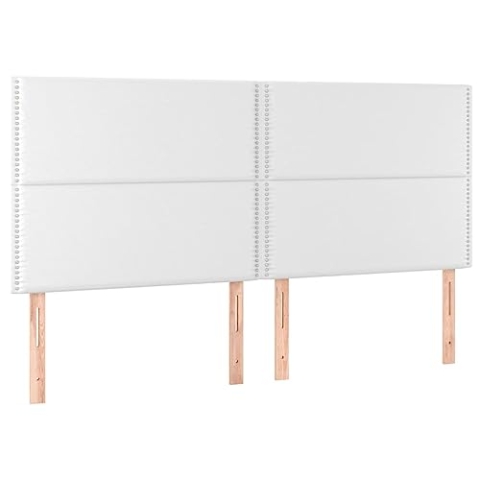 vidaXL 4X Kopfteil Polsterkopfteil Bettkopfteil für Bett Bettrahmen Betthaupt Bettgestell Schlafzimmer Bettzubehör Weiß 80x5x78/88cm Kunstleder