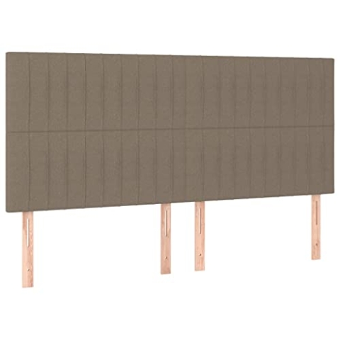 vidaXL 4X Kopfteil Polsterkopfteil Betthaupt Bettkopfteil für Bett Bettgestell Bettrahmen Schlafzimmer Bettzubehör Taupe 100x5x78/88cm Stoff