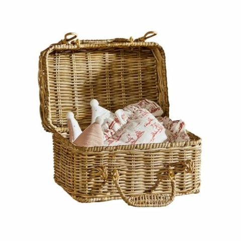 Loberon Koffer Fableton, Spielzeugkoffer für Kleine Abenteuer, Natürliche Optik, sehr Leicht, Kinder-Accessoires, Kinderzimmer, Ordnungshelfer, Rattan, Eisen, braun