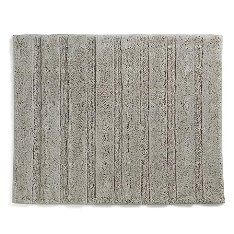 kela Badematte Megan, 65 cm x 55 cm, 100% Baumwolle, Silbergrau, rutschhemmend, waschbar bis 30° C, geeignet für Fußbodenheizung, 23584
