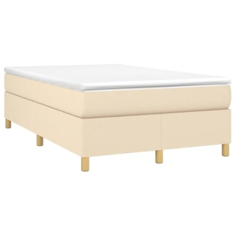 vidaXL Bettgestell, Polsterbett Bett für Schlafzimmer, Bettrahmen mit Lattenrost, Schlafzimmerbett Doppelbett, Creme 120x200cm Stoff