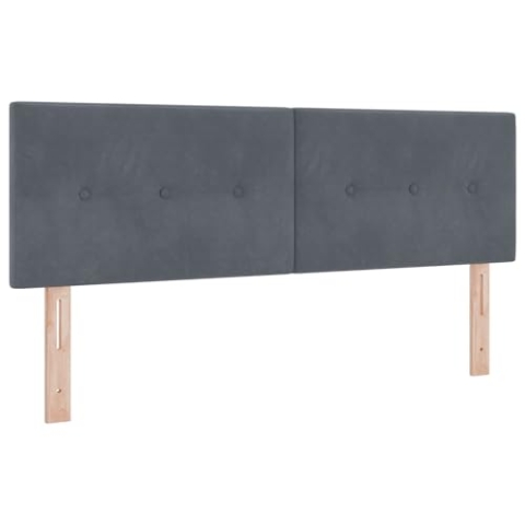vidaXL Verstellbares Dunkelgraues Polstertes Kopfteilset | Minimalistisches Design Wandmontiert Ideal Für Schlafzimmer Zubehör Höhe 140 cm Lang Niedrig Stoff Minimal Modern Elegant