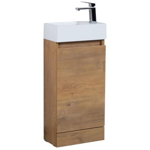 Badezimmer Badmöbel Peru 40 cm – Eiche – Badezimmermöbel mit Waschbecken