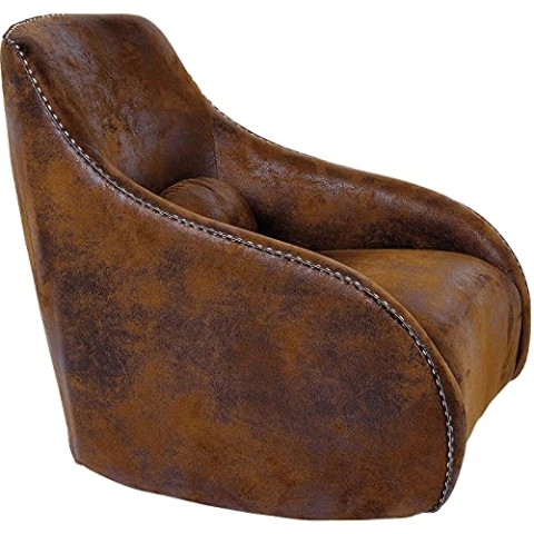 Kare Design Sessel Swing Ritmo Braun, Schaukelsessel aus pflegeleichtem Polyester Stoff, Schaukelstuhl im Vintage Style, gemütlicher Loungesessel mit Kippfunktion, (H/B/T) 83x76x74 cm