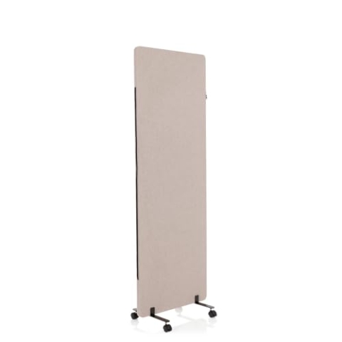 hjh OFFICE Mobile Akustik Trennwand einzeln 177 x 60 cm FLEXMIUT Stoff Taupe Raumteiler Mittelpanel mit Rollen & Gleiter 891003