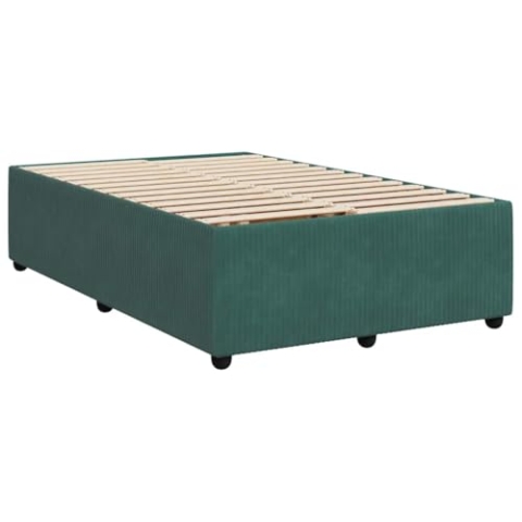 vidaXL Bettgestell, Polsterbett Bett für Schlafzimmer, Bettrahmen mit Lattenrost, Doppelbett Schlafzimmerbett, Dunkelgrün 120x200cm Samt