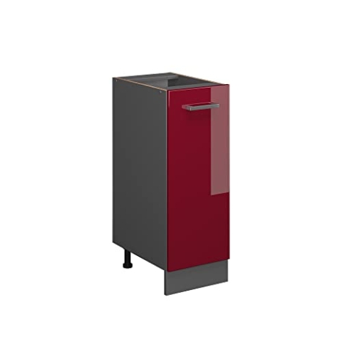 Vicco Apothekerschrank R-Line, Bordeaux Hochglanz/Anthrazit, 30 cm ohne Arbeitsplatte