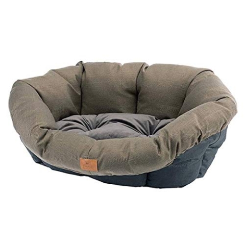 Ferplast Hundekissen, Hundebett und Katzenbett SOFA 'CUSHION 4 Kissen für Haustiere, gepolsterter Bezug, weiche waschbare Baumwollpolsterung, verstellbar mit Gummizug, 64 x 48 x h 25 cm braun