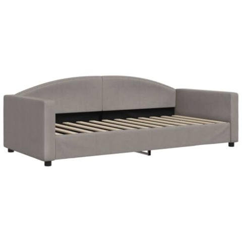 vidaXL Tagesbett, Gästebett 2-in-1, Sofabett Schlafsofa für Schlafzimmer Wohnzimmer, Bettsofa Sofa, Modernes Design, Taupe 90x200cm Stoff