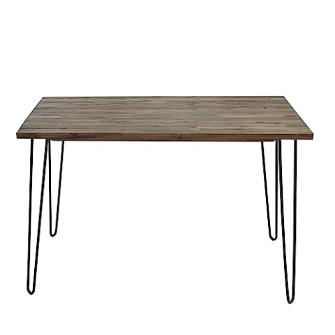 invicta INTERIOR riess-Ambiente Massiver Retro Esstisch Scorpion 120cm Akazie braun verwittert Hairpin Legs Massivholz Tisch Holztisch