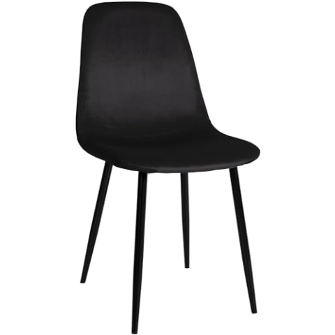 CLP Esszimmerstuhl Napier I Samt I Stoff I Kunstleder I Mit Bodenschonern, Farbe:schwarz, Material:Samt
