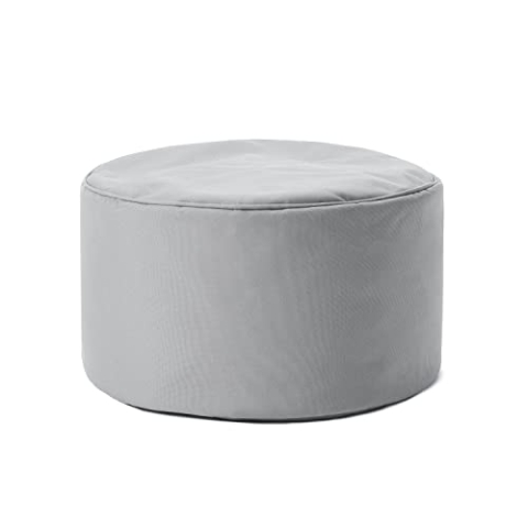 Lumaland Sitzsack Pouf (50 L) | Kompakter Sitzsack mit 3-in-1-Funktion: bequemer Hocker, praktisches Tischchen & stylischer Fußschemel für in- & Outdoor I Mit Flexibler EPS-Füllung | Ø 25 x 45 cm