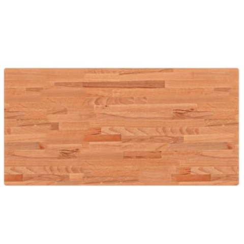 vidaXL Waschtischplatte, Multifunktional Arbeitsplatte mit 4 abgerundeten Ecken, Waschtischkonsole Tischplatte für Badezimmer, Holzplatte Platte Badmöbel, 100x50x4 cm Massivholz Buche