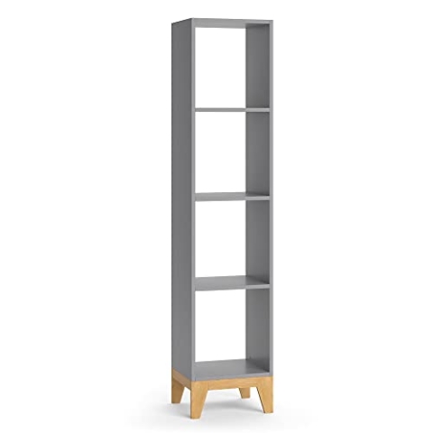 Vicco Kinderregal Malia, Spielzeugregal für Faltboxen, Grau/Eiche, 35.2 x 159.5 cm