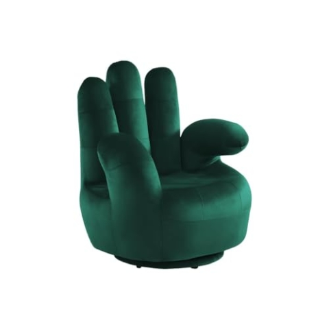 Vente-unique-Fingersessel drehbar - Samt - Tannengrün - Catchy