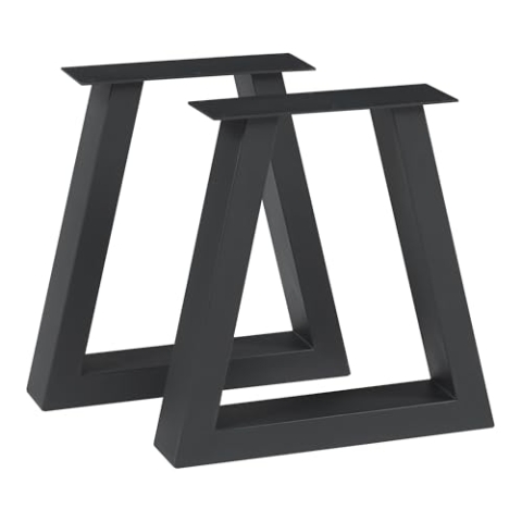[en.casa] Tischbeine im 2er Set Greiling Tischkufen Metallbeine 40 x 40 cm höhenverstellbar Tischgestell für Couchtisch Sitzbank Schwarz Tischfüße