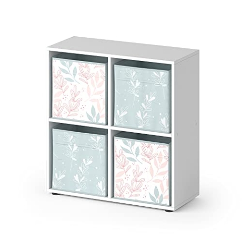 Vicco Raumteiler Tetra, Weiß, 72 x 72.6 cm mit 4 Faltboxen Opt.1