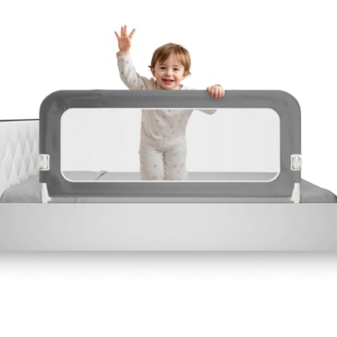 Twinkler Rausfallschutz Bett - 150 cm Rausfallshutz - Bettgitter Rausfallschutz Kinderbett - Bettschutzgitter Kinder - Bettschutzgitter für Kinder - Bettschutzgitter für Kinder