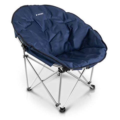 Navaris Moon Chair Faltsessel rund - Camping Stuhl Outdoor Klappstuhl - Campingstuhl mit Tasche - Angelstuhl Falt Sessel - Klappsessel div. Farben