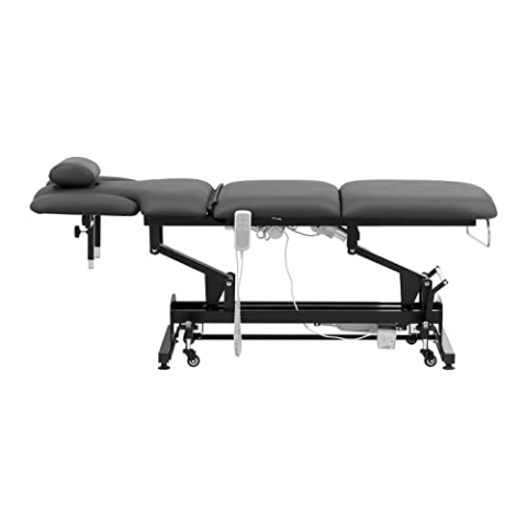 Physa Nantes Gray_PH Massageliege 3 Motoren 200 kg Schwarz/Grau Massagebank Therapieliege Behandlungsliege