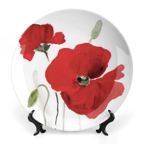 Fgjkt Decorative Wall Hanging Plates, A Coastal Sandpiper Plate Wall Hanging Decoration,Including Bracket and Special Spring Hook, Home Decor for Furniture,10inch