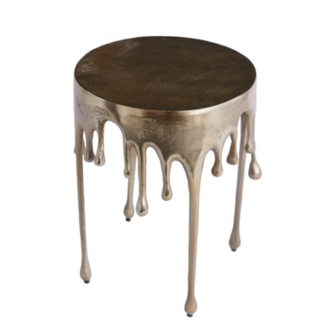 invicta INTERIOR Moderner Beistelltisch Liquid LINE 51cm Gold Tropfen-Design Couchtisch Wohnzimmertisch