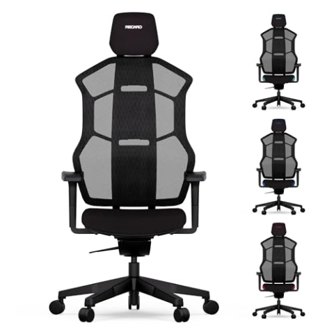 RECARO AER Essential 2-in-1 Gaming & Bürostuhl Ergonomisch [Büro-Zertifiziert] | Premium Polsterung | Made in Germany | flexibel einstellbar - bis 150kg, Midnight Black