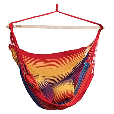 Tropilex Südamerikanischer Hängesessel Single | Handgefertigt | Fairtrade | 7 Stile & 8 Farben zur Auswahl | Flexibel & Belastbar | Perfekt für den Garten, Camping und auf Reisen geeignet