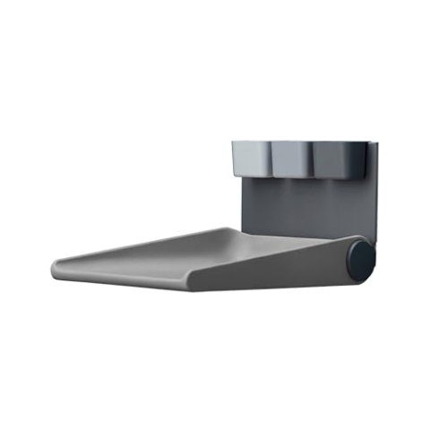 Leander Wally™-Wandwickeltisch Dusty Grey - Klappbare Wickelkommode für Wandmontage - Wickeltisch Organizer fürs Babyzimmer - Ergonomisch & Platzsparend
