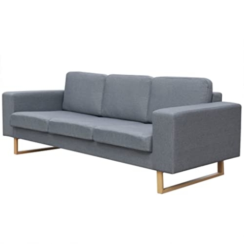 vidaXL Polstersofa 3-Sitzer Stoffsofa Loungesofa Couch Wohnzimmer Möbel Hellgrau