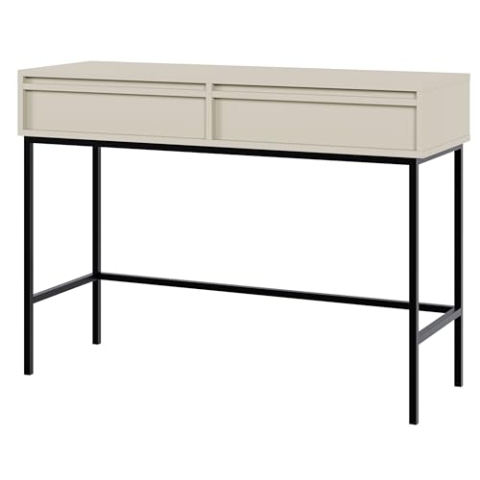 Selsey Schminktisch Makeup Tisch Frisiertisch Kosmetiktisch 110 cm Mit 2 Schubladen Graubeige Evo