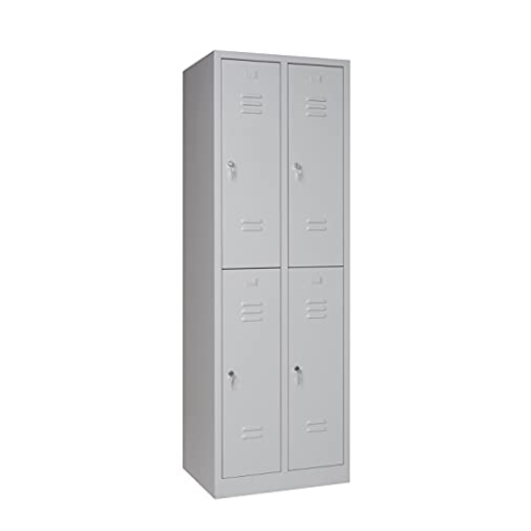 furni24 Garderobenschrank, Schließfach, Spind, Umkleideschrank, Kleiderschrank Abteilbreite 30 cm 4-türig