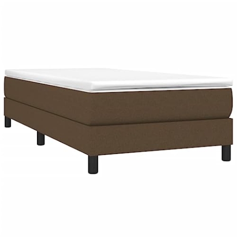 vidaXL Bettgestell, Polsterbett Bett für Schlafzimmer, Bettrahmen mit Lattenrost, Schlafzimmerbett Einzelbett, Dunkelbraun 90x200cm Stoff