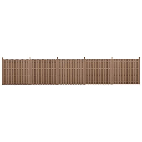 neu.holz WPC Gartenzaun Gerade Ausführung mit Pfosten 185x932cm Braun Sichtschutz Windschutz Lamellenzaun Zaun