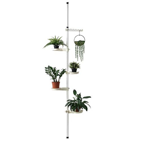 [en.casa] Teleskop Blumenregal 110-305 cm Pflanztreppe Blumentreppe Pflanzenregal Regal bis zu 8kg