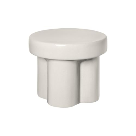 Blomus Keramik Beistelltisch -TORU- | Farbe Lily White | Form Rund | Ø 40 x 32H cm | Hocker aus glasierter Keramik