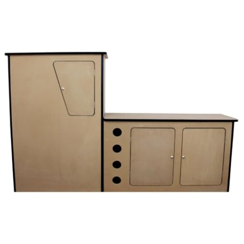 Monster Shop Transporter T4 T5 Camper Van Küche Linkslenker Wohnwagen Wohnwagenküche Wohnmobil Reisemobil Caravan 18mm MDF Eingebautes Weinregal Optionale Aufhängeschiene Peronalisierbar