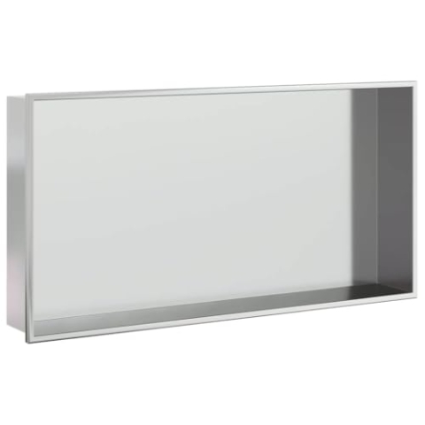 vidaXL Duschnische Silbern Gebürstet 62x32x9 cm Edelstahl, Wandnische, Wandnische Dusche, Badnische, Wandnischen, Einbaunische Dusche, Badnischen