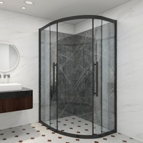 [neu.haus] Duschrückwandset Bladel 12er Set 120x60 cm Wandverkleidung Wanddeko wasserfest Badrückwand Duschrückwand Dekorwand 3 mm Bad Dusche WC Küche Grey Diamond