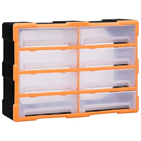 vidaXL Multi Schubladen Organizer 8 große Schubladen Kleinteilemagazin Sortierkasten Sortierbox Sortimentskasten Sortimentsbox 52x16x37cm
