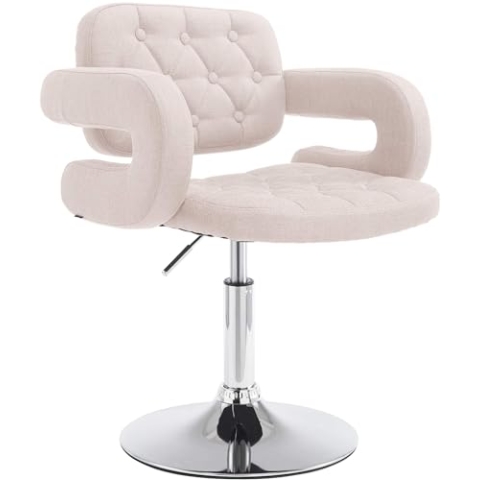 CLP Lounger Dublin Stoff-Bezug I Polsterstuhl Höhenverstellbar Und Drehbar, Farbe:beige