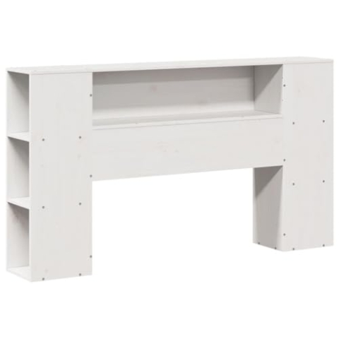 vidaXL Kopfteil, Bettkopfteil mit Stauraum, Freistehend Betthaupt für Holzbett Doppelbett, Holzkopfteil Bettzubehör Schlafzimmer, Weiß 140cm Massivholz Kiefer