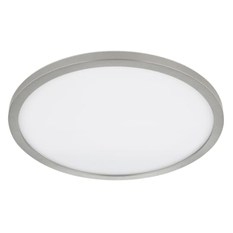 GLOBO LED-Deckenleuchte - Ø 29,4 cm - Nickelfarben - Weiß - Kunststoff - dimmbar